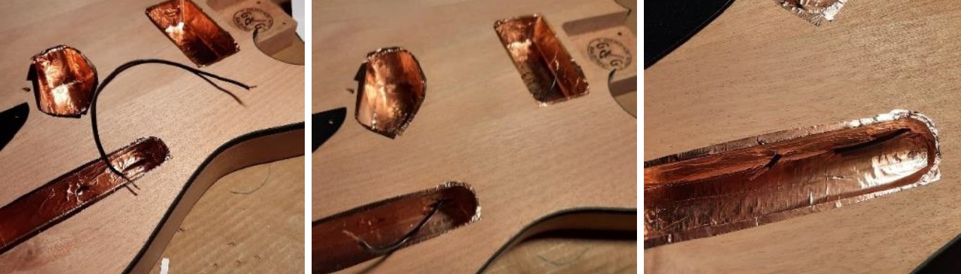 Schermare e collegare le cavità della chitarra