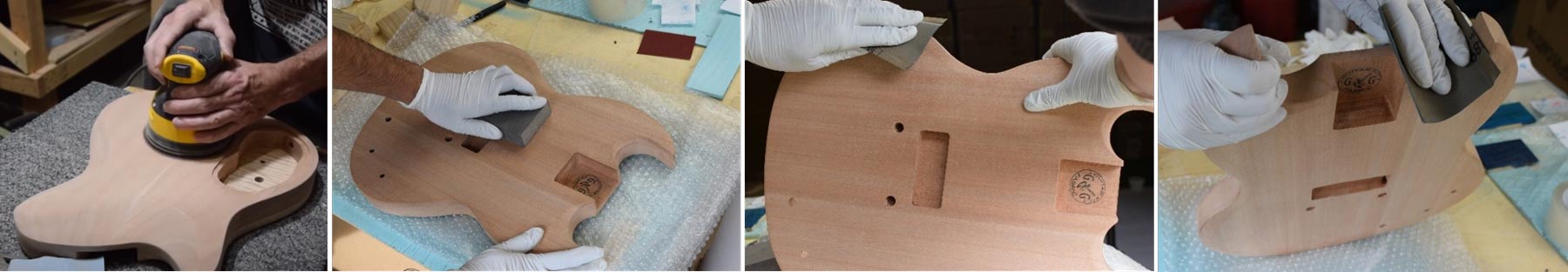 Sanding guitar body