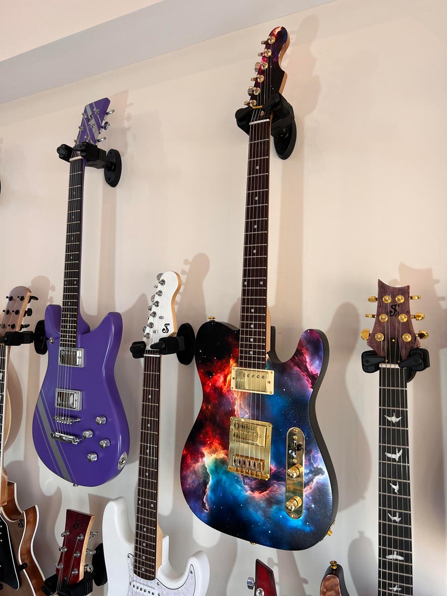 Peau de guitare sur une guitare Telecaster
