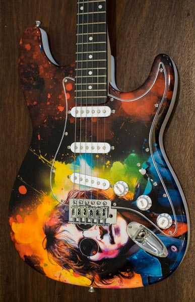 Vinyle John Lennon pour guitare sur Stratocaster