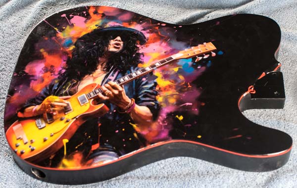 Gitarrenskin mit entferntem Schutzklebeband