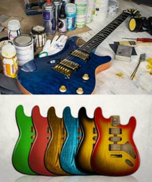 Ensemble de peinture pour finir votre guitare en kit